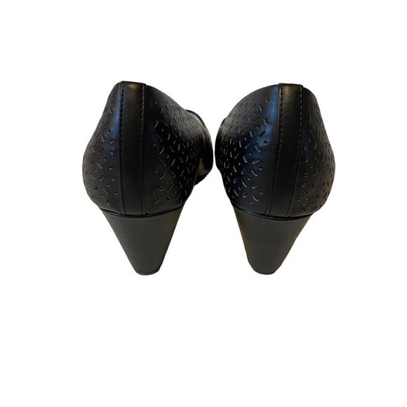 Comfort Plus Black Peep Toe Wedges Size 8.5W - Picture 5 of 5